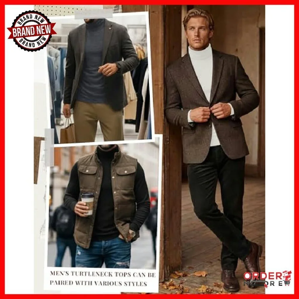 Men's Thermal Turtleneck 3-Pack Slim Fit Long Sleeve Winter Pullover